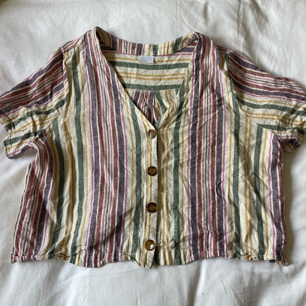 Abound Cropped striped Shirt